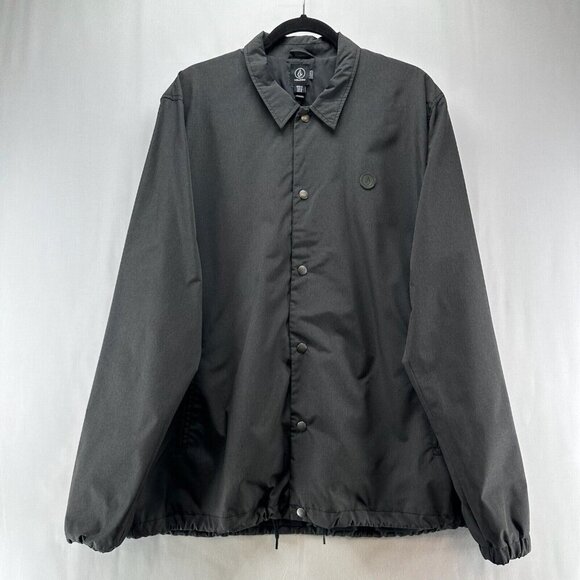 VOLCOM Jacket Mens Sz XL Lambo 600mm Windbreaker Snap Front Lined Skater Gray - Picture 1 of 12